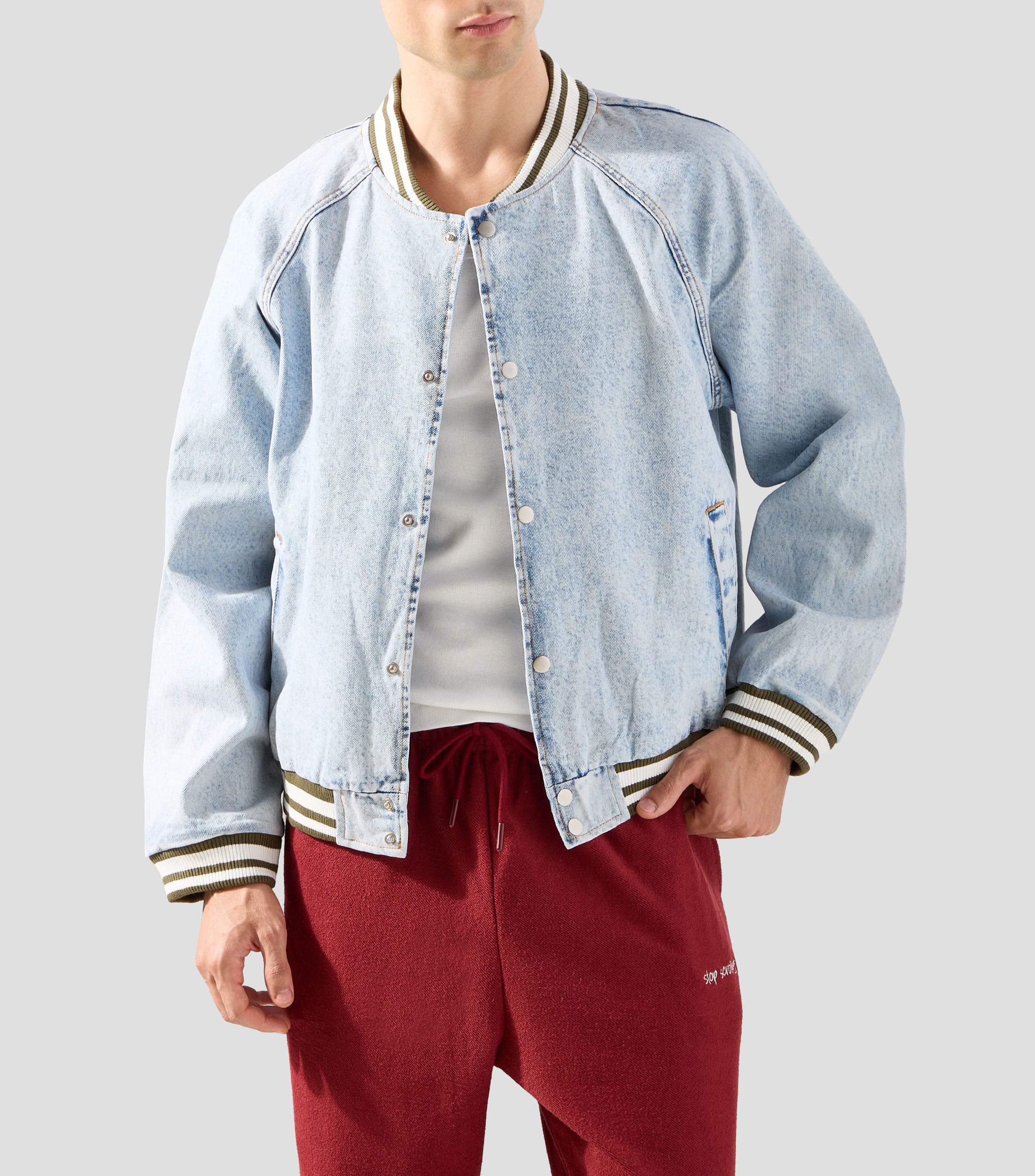 Chamarra bomber de mezclilla Hombre